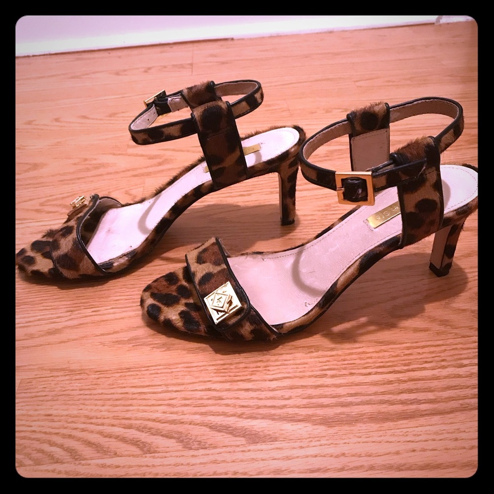 Louise et Cie Cheetah Print Strap Heels